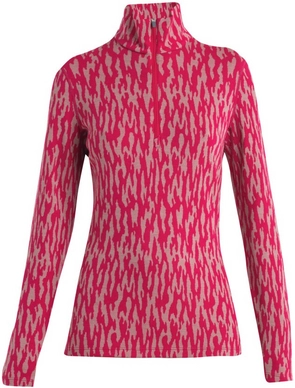 Ondershirt Icebreaker Women Merino 260 Vertex LS Half Z Macro Forms Crystal Electron Pink