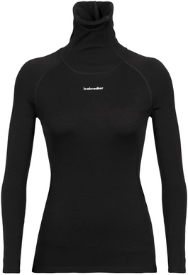 Langarmshirt Icebreaker Merino LS Roll Neck Women Black