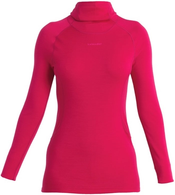 Ondershirt Icebreaker Women Merino LS Roll Neck Electron Pink