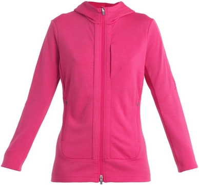 Sweatjacke Icebreaker Quantum III LS Zip Hood Women Tempo Electron Pink