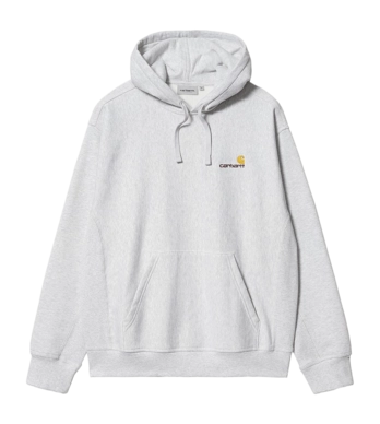 Pull à Capuche Carhartt WIP Unisexe American Script Ash Heather