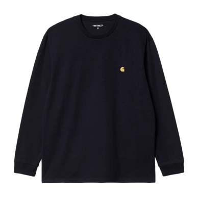 T-Shirt Manches Longues Carhartt WIP Unisexe L/S Chase Dark Navy Gold