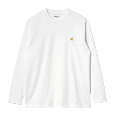 T-Shirt à Manches Longues Unisexe Carhartt WIP L/S Chase White Gold
