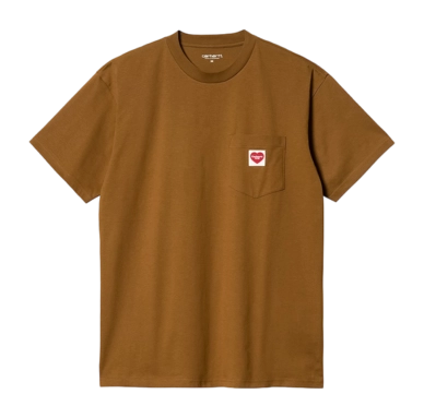 T-shirt Carhartt WIP Unisexe S/S Pocket Heart Deep H Brun