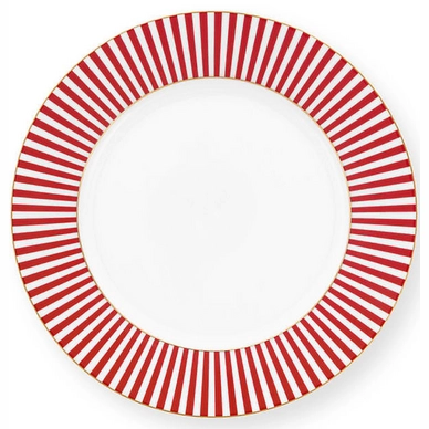 Ontbijtbord Pip Studio Royal Stripes Dark Pink 26,5 cm (Set van 6)