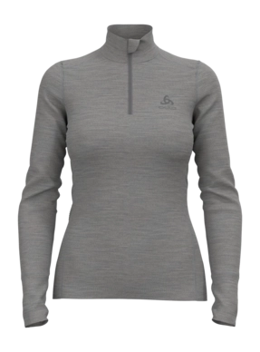 Undershirt Odlo Women Bl Top Turtle Neck L/S Half Zip Merino 2 Odlo Steel Grey Melange