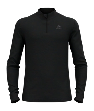 Maillot de Corps Odlo Homme Bl Top Turtle Neck L/S Half Zip Merino 2 Noir