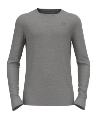 Unterhemd Odlo Bl Top Crew Neck L/S Merino 200 Herren Odlo Steel Grey Melange