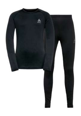 Baselayerset Odlo Unisex Set Long Fundamentals Active Warm Eco Black