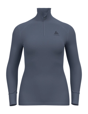 Unterhemd Odlo Bl Top Turtle Neck L/S Half Zip Active W Damen Folkstone Gray
