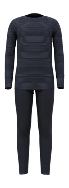 Baselayerset Odlo Unisex Set Long Active Warm Eco Set India Ink Folkstone Gray