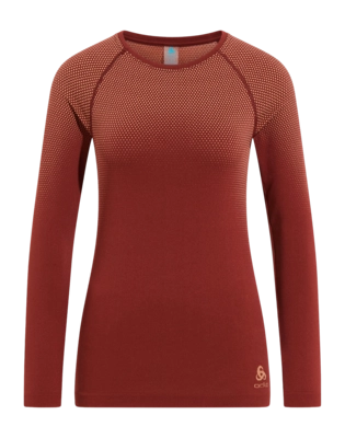 Maillot de Corps Odlo Femme Bl Top Crew Neck L/S Performance Light Eco Spiced Apple