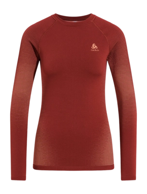 Funktionsshirt Odlo Bl Top Crewneck L/S Performance Warm Eco Damen Spiced Apple