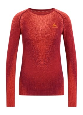Ondershirt Odlo Women Bl Top Crew Neck L/S Blackcomb Eco Spiced Apple