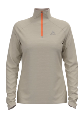 Longsleeve Odlo Women Mid Layer 1/2 Zip Essential Thermal Silver Cloud Melange