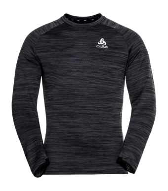 Langarmshirt Odlo Mid Layer Essential Thermal Herren Black Melange