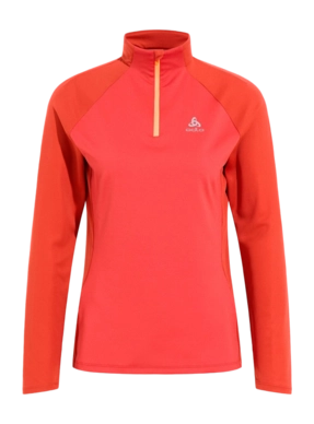 Langarmshirt Odlo Mid Layer 1/2 Zip Essential Ceramiwarm Damen Cinnabar