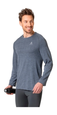 T-Shirt Odlo Men Crew Neck L/S Essential Seamless Folkstone Gray Melange
