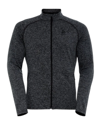 Longsleeve Odlo Men Mid Layer Full Zip Sesvenna Black Melange