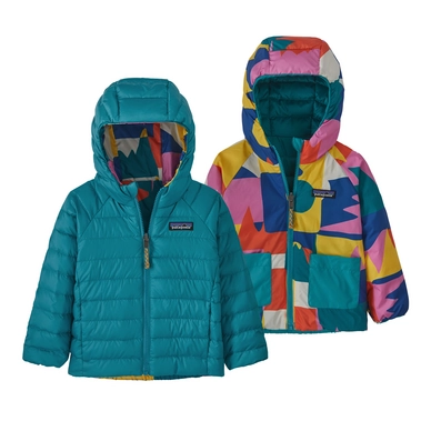 Jacket Patagonia Baby Reversible Down Sweater Hoodie Passage Blue