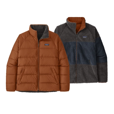 Jas Patagonia Men Reversible Silent Down Jacket Sisu Brown
