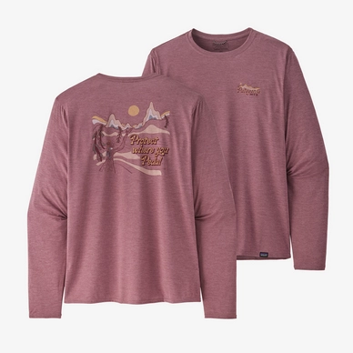 Shirt Patagonia Men Capilene Cool Daily Graphic Long Sleeve Lands Night Plum X-Dye