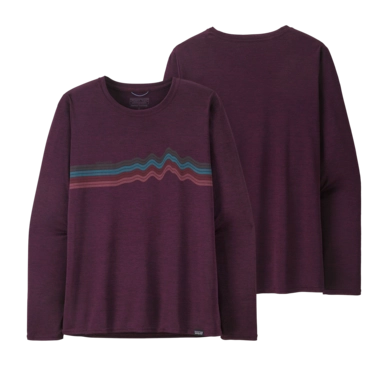 Long Sleeve Shirt Patagonia Women Capilene Cool Daily Graphic Night Plum X-Dye