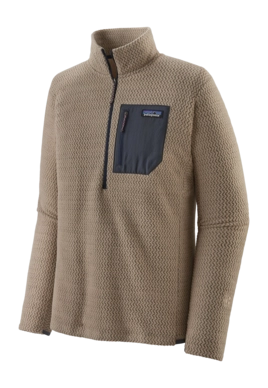 Trui Patagonia Men R1 Air Zip Neck Oar Tan