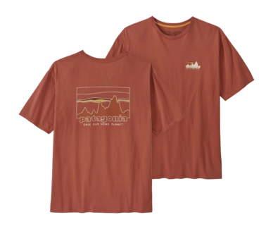 T-shirt Patagonia Homme 73 Skyline Organic T-shirt Burl Red