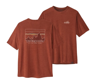 T-shirt Patagonia Homme Capilene Cool Daily Graphic Shirt Burl Red X-Dye