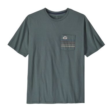 T-shirt Patagonia Homme Line Logo Ridge Stripe Organic Pocket T-shirt Nouveau Green