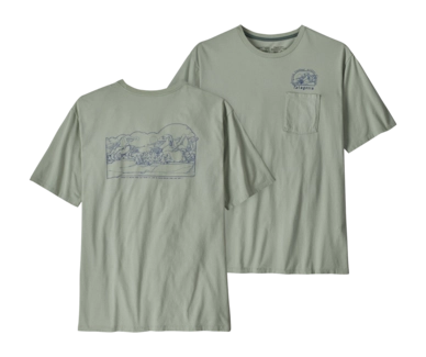 T-shirt Patagonia Homme Lost And Found Organic Pocket T-shirt Sleet Green