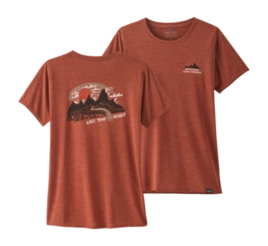 T-shirt Patagonia Femme Capilene Cool Daily Graphic Shirt Lands Burl Red X-Dye