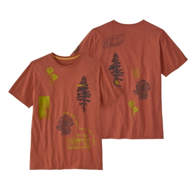 T-shirt Patagonia Femme Clean Climb Bloom Pocket Responsibili-Tee Burl Red