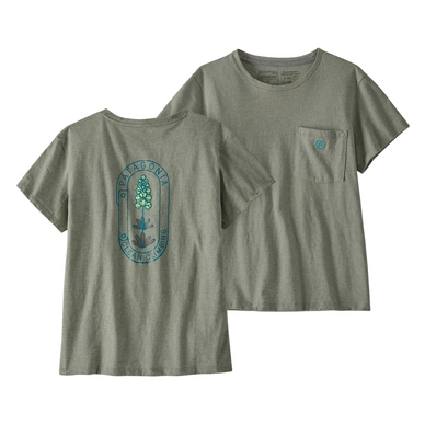 T-shirt Patagonia Femme Clean Climb Bloom Pocket Responsibili-Tee Sleet Green