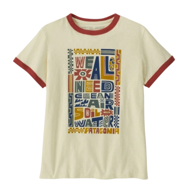 T-Shirt Patagonia Femme We All Need Ringer Responsibili-Tee Birch White
