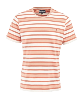 T-Shirt Barbour Men Crundale Stripe Tee Faded Orange