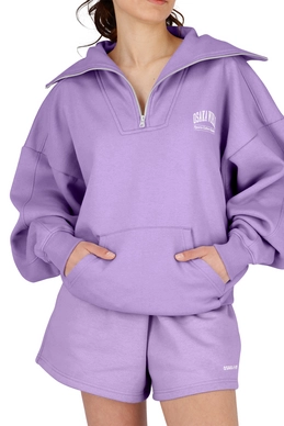 4---13581-Women Half Zip Sweater-Light Purple-11