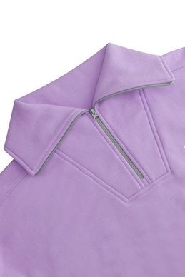 5---13581-Women Half Zip Sweater-Light Purple-3