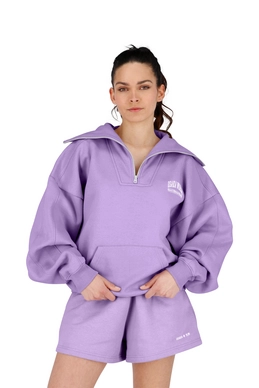 9---13581-Women Half Zip Sweater-Light Purple-8