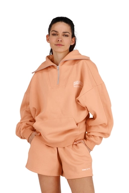 10---13581-Women Half Zip Sweater-Peach-8