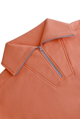 6---13581-Women Half Zip Sweater-Peach-3