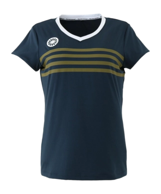 T-shirt de Tennis The Indian Maharadja Girls Kadiri Striped V-neck Navy