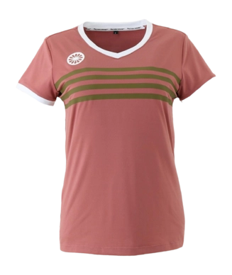 T-shirt de Tennis The Indian Maharadja Girls Kadiri Striped V-neck Rose