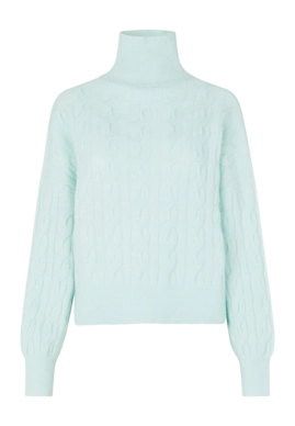 Rollkragenpullover Samsoe Samsoe Nola Damen Misty Blue