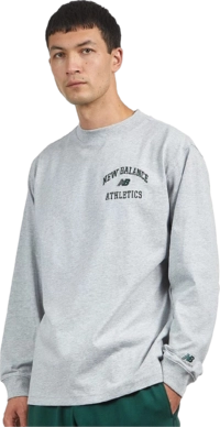 Longsleeve New Balance Men Athletics Varsity Graphic Mock Longsleeve Athletic Grey
