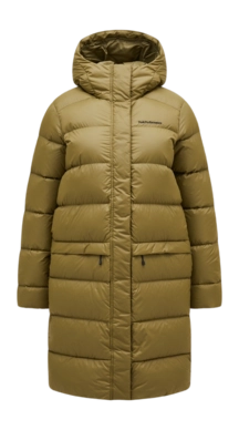 Jacke Peak Performance Frost Down Coat Damen Snap Green