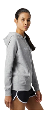 2---New Balance - W NB Classic Core Fleece Hoodie - athletic grey ModelSide-_no-bg