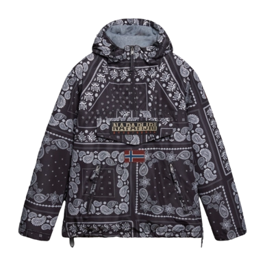 Jacket Napapijri Men Rainforest Pocket Print 2 Black Aop F5P