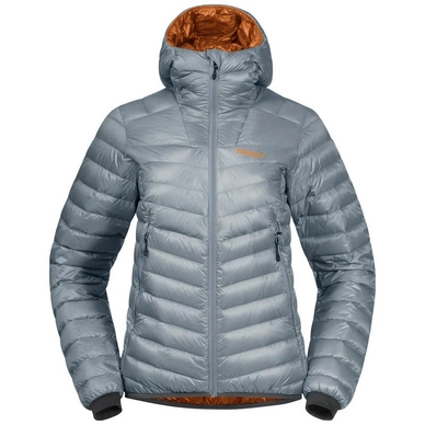 Jacke Bergans Senja Down Light Hood Damen Husky Blue/Golden Field